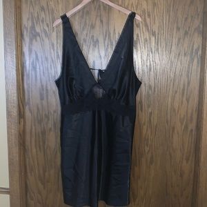Cacique Black Satin Nightgown